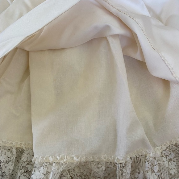 C. I. Castro & Co Dress Lined Lace Trim Round Collar Puffed Sleeves Cream Sz 3T - Picture 4 of 5